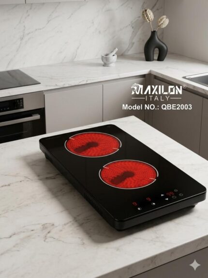 BUILT IN ELECTRIC HOB/2-BURNER - STRAIGHT - GLASS (520x290x55mm)