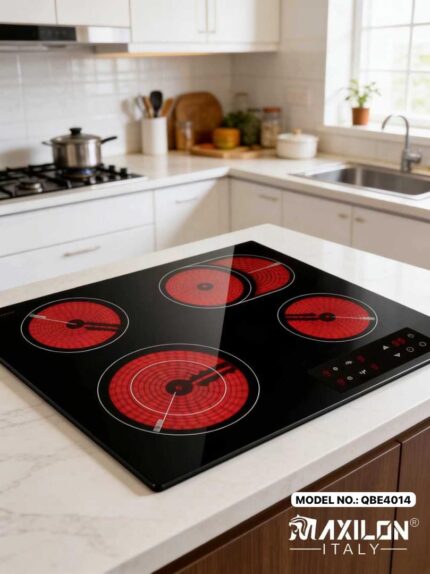 BUILT IN ELECTRIC HOB/5-BURNER - GLASS (860x520x55mm)